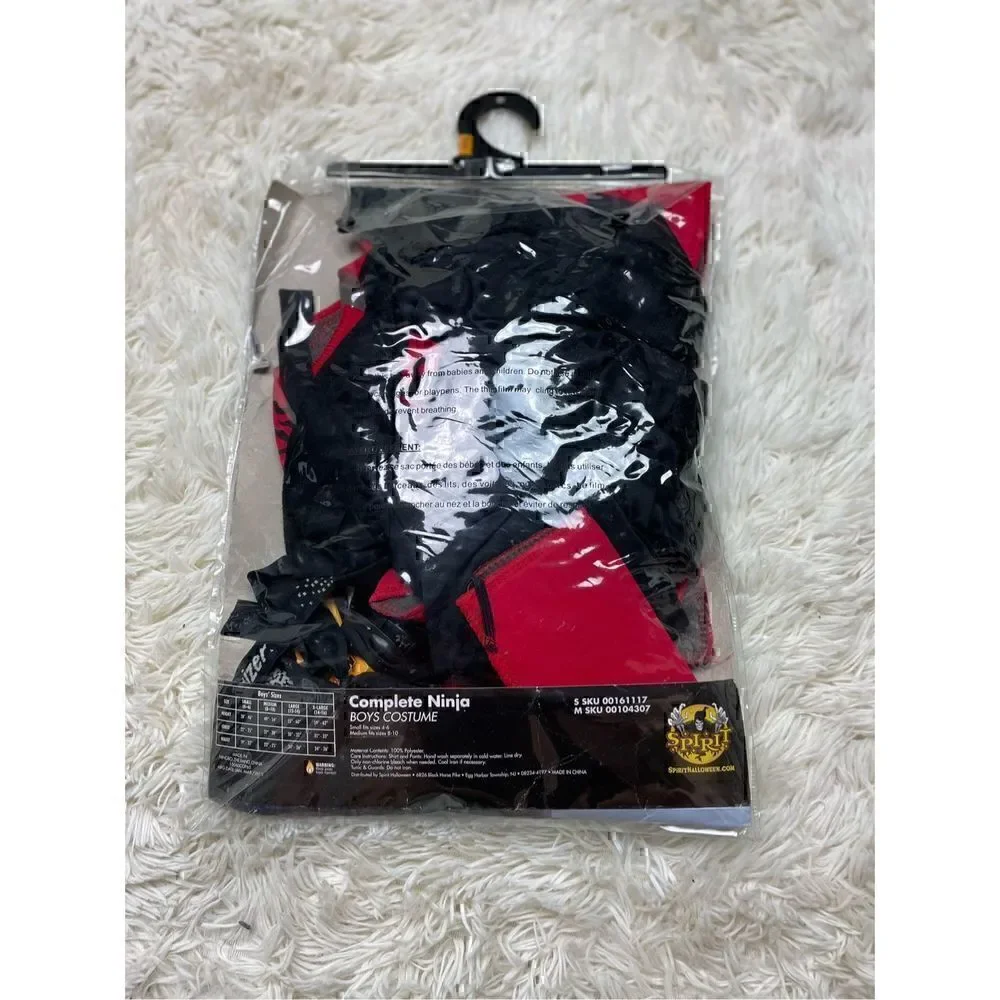 Boys Black & Red Ninja Costume Size 4T-6T